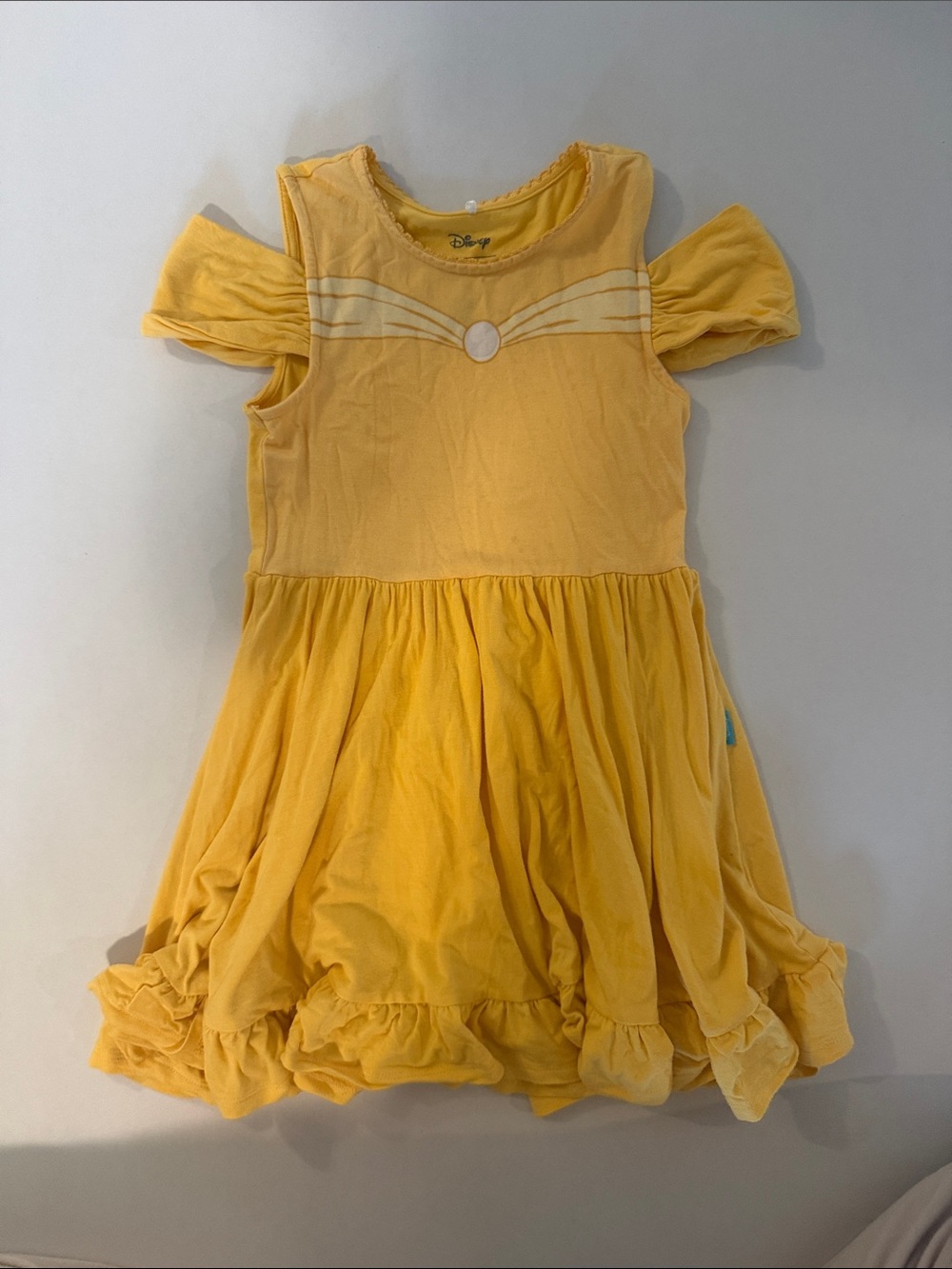 Posh Peanut Yellow Disney-Inspired Cold-Shoulder Dress